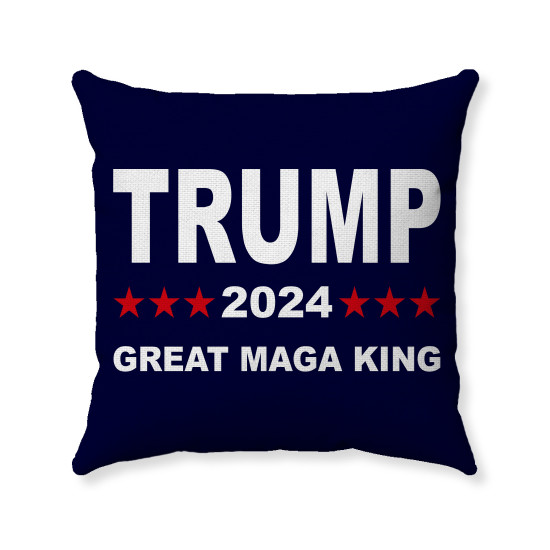 GREAT MAGA KING Pillow Cover - Trump 2024 Design - 3 Sizes 