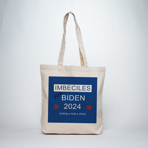 Political Humor Tote - Imbeciles For Biden 2024 - Canvas Tote Bag