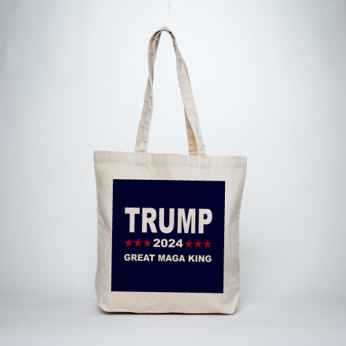 Political Humor Tote - Trump 2024 Great MAGA King - Canvas Tote Bag