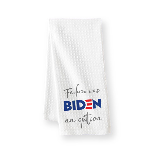 Funny Political Satire Waffle Weave Towel - Biden Failure Was An Option - Polyester - 16x24 Inches