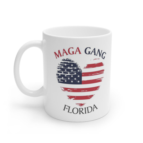 MAGA GANG -  Your State Added - Customizable - Political Satire - Ceramic Coffee Mug - 11 Ounce 