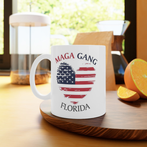 MAGA GANG -  Your State Added - Customizable - Political Satire - Ceramic Coffee Mug - 11 Ounce 